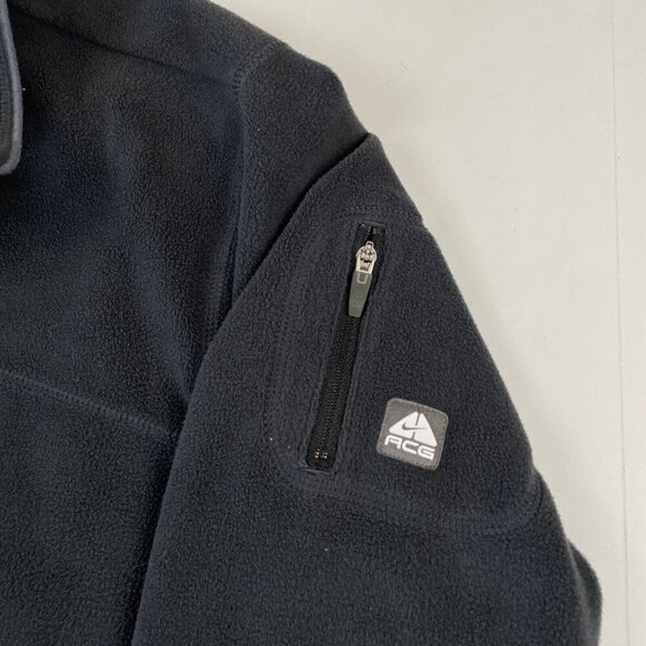 Nike ACG 1/4 Zip Fleece Pullover Women’s L Black Poly Stretch Arm Pocket Active - Picture 9 of 10